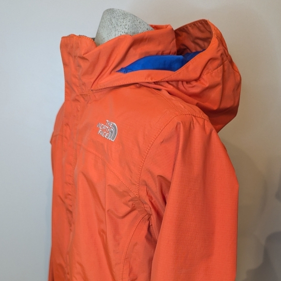THE NORTH FACE HyVent Boys Rain Jacket Windbreaker Orange Hood Size Larg… - Picture 9 of 16
